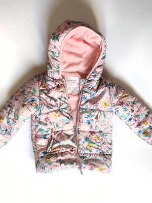 Παιδικό μπουφάν Mothercare μεταχειρισμένο, 5-6 ετών, ροζ με πεταλούδες