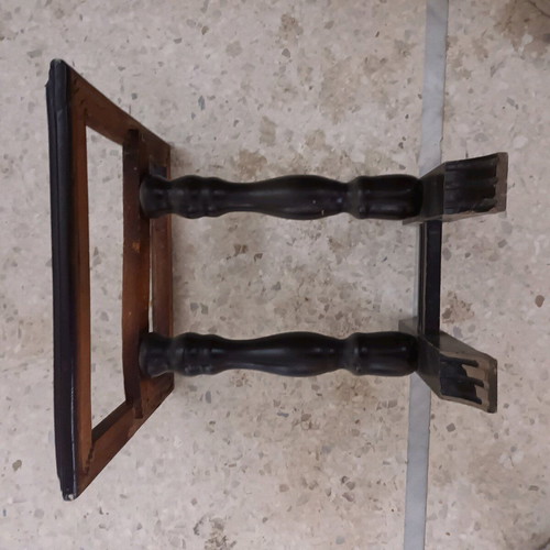 Side table with marble used with wear on legs