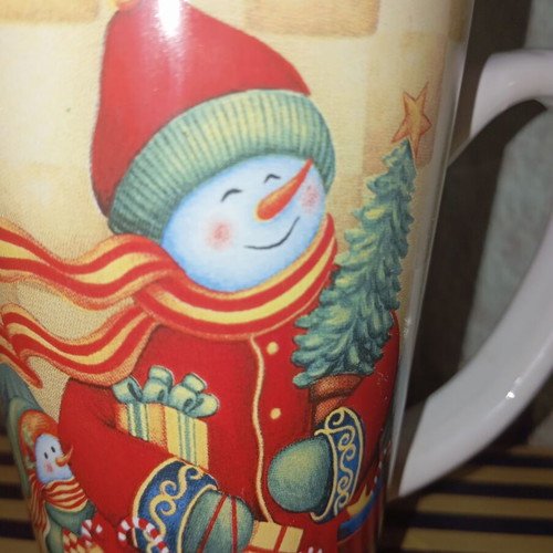Christmas tall mugs new, set of 2 pieces