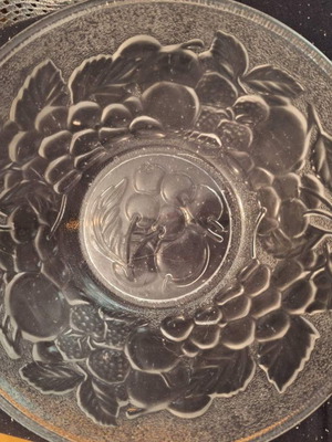 Two salad bowls with embossed fruit designs