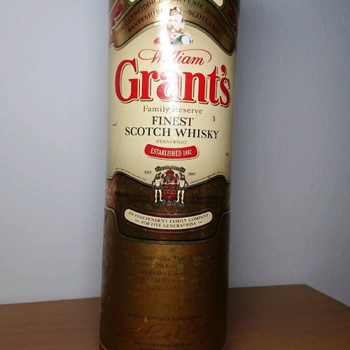 Grant's empty whisky box used without lid