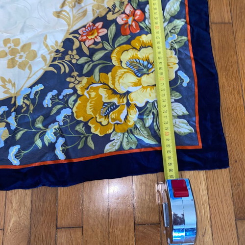 Vintage Silk Scarf Laura Biagiotti Floral Design 85x85 cm like new