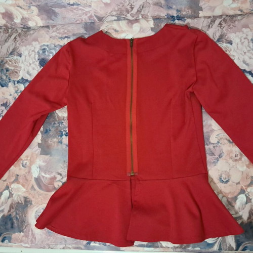 Blouse with zipper worn as jacket Trick No2 like new, red