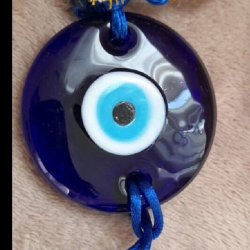 Blue Eye Glass Evil Eye Charm with Suction Cup New