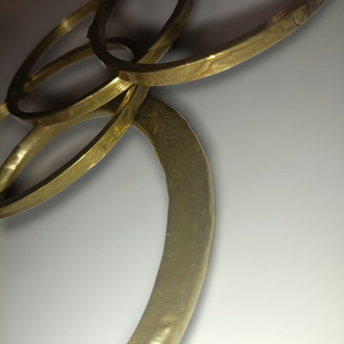 GOTI bracelet set used, 4 brass vintage bangles 1970s-1980s