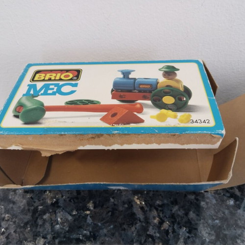 Brio Mec 34342 Vintage Wooden Construction Set with Hammer 1996 like new