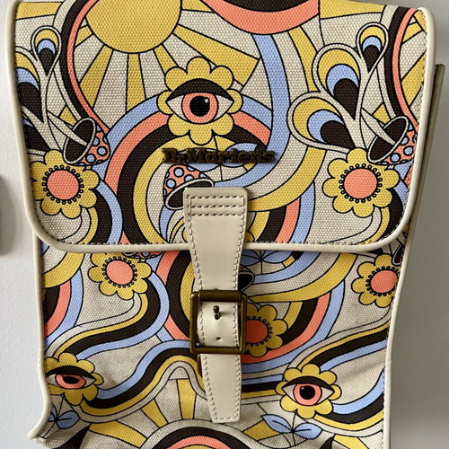 Dr Martens Retro Ray Vegan Mini Backpack like new, beige and colorful