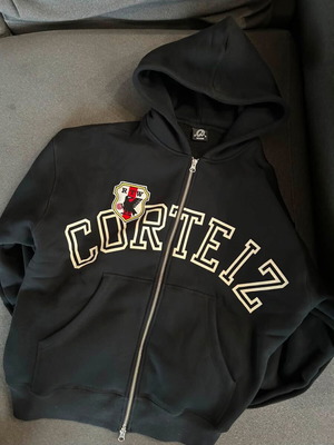 Corteiz zipper hoodie, black, size M