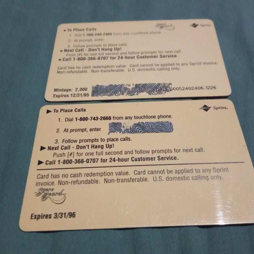 Sprint rugby cards unused, set of 2