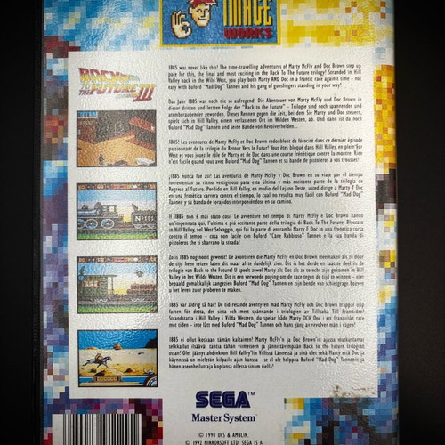 Back to the Future Part III Sega Master System like new, Complete In Box