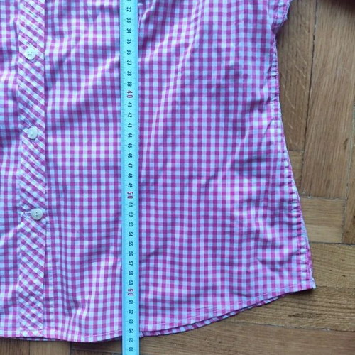 Schoeffel women's pink-white checkered shirt like new, size L/XL