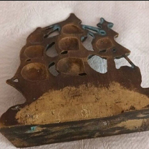 Bronze solid ship 17 cm like new