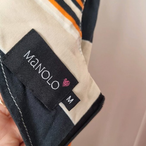 Vintage Manolo dress like new, beige, black, orange, size M