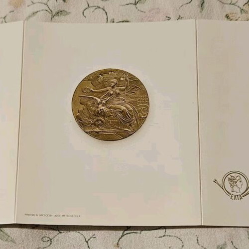 Commemorative ELTA stamp folder for 100 years Olympic Games new