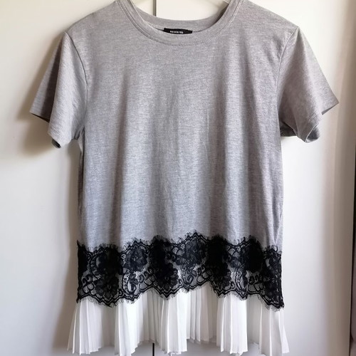 Reserved women's blouse M like new, grey and white