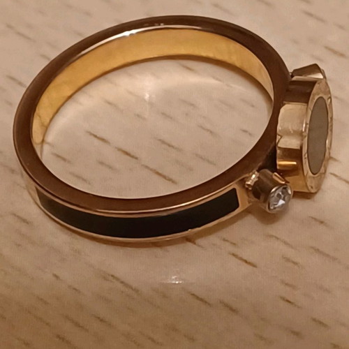 Steel ring gold-plated