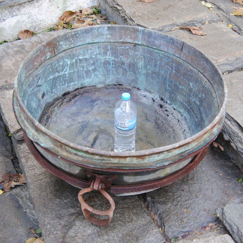 Monastic copper cauldron over 200 years old used