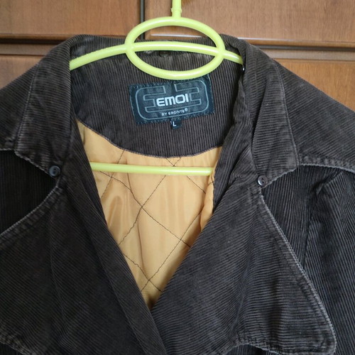 Women's brown corduroy coat used, size L