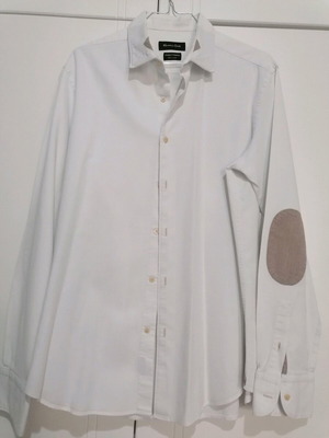 Massimo Dutti white shirt used, size L with beige details