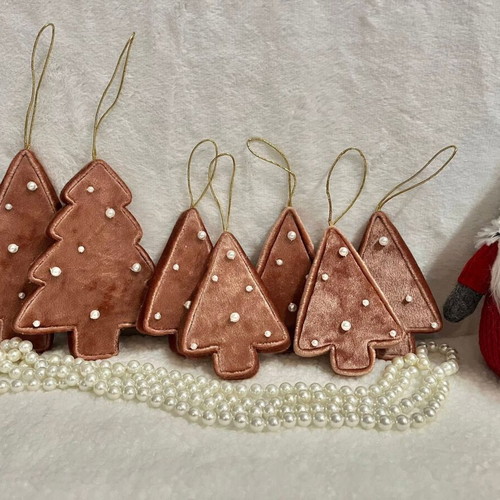 Handmade designer textile Christmas trees for hanging, new