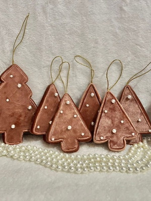 Handmade designer textile Christmas trees for hanging, new
