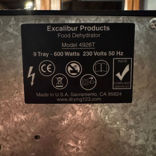 Excalibur 4926T 9-Drawer Dehydrator like new