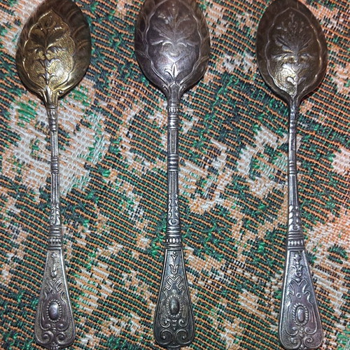 Victorian spoons used with high relief from 19th century