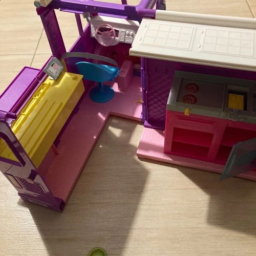 Barbie food truck used with accessories and sticker defect
