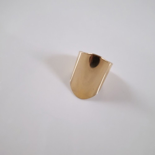 Adjustable steel ring, rose gold tone
