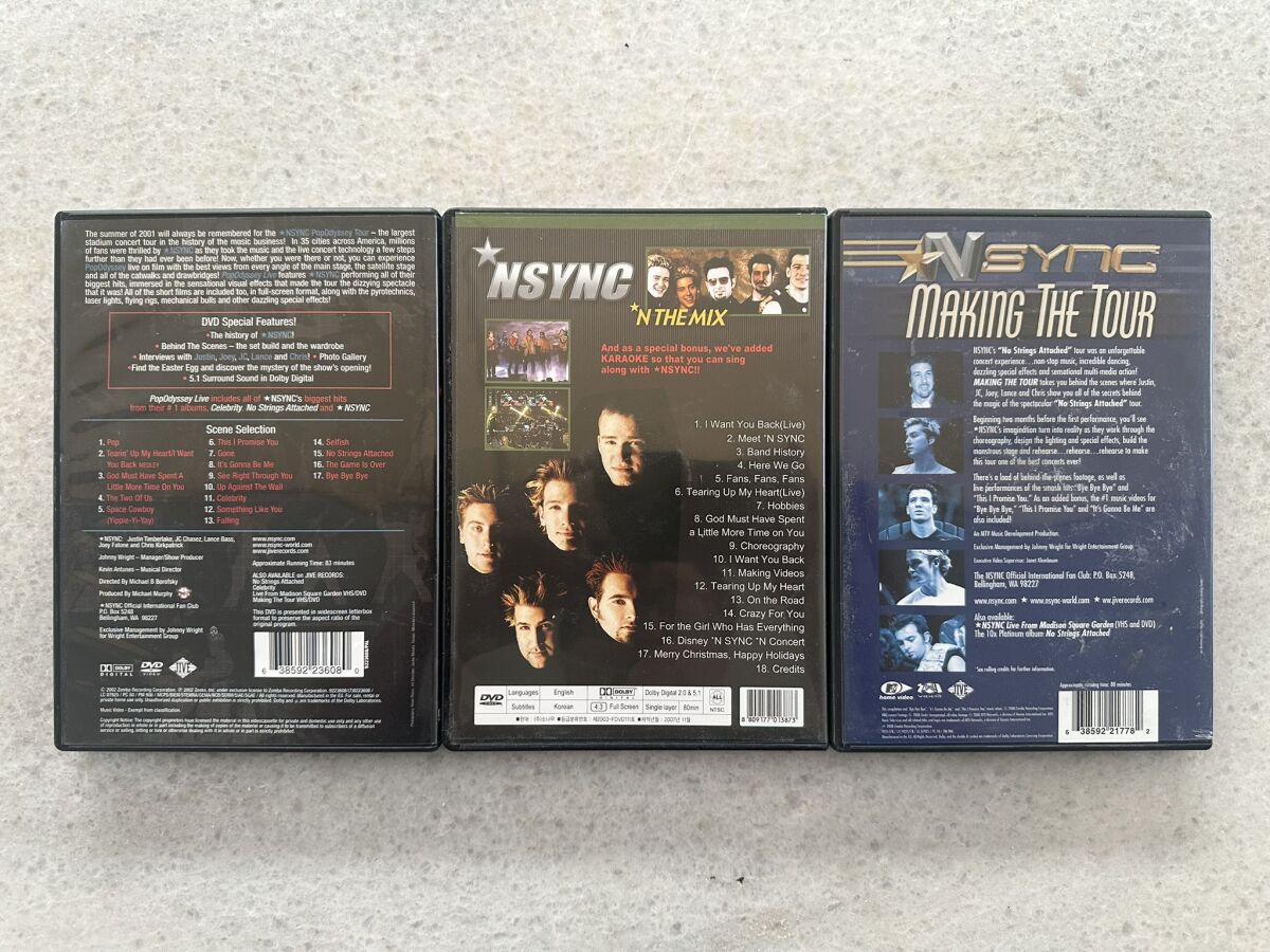 NSYNC DVD pack of 3 like new, pop genre - € 100,00 - Vendora.gr