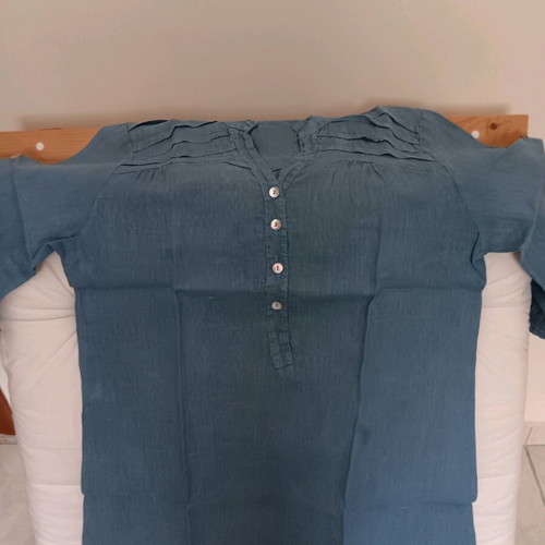 Caftan like new, cotton, one size, light blue
