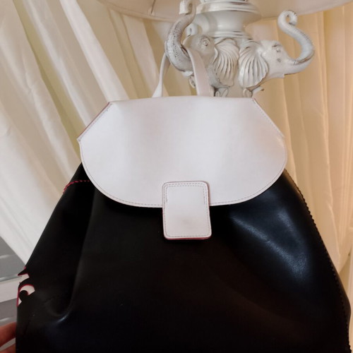 FRNC backpack like new, leather, black and white