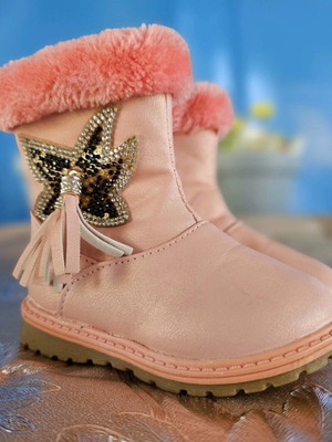 Girls' boots with zipper used like new, size 23, pink