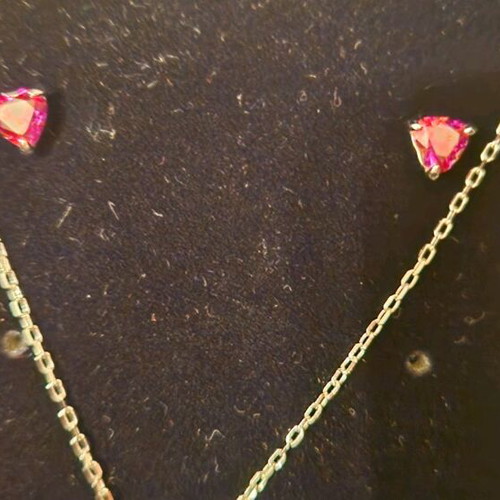 Swarowski set heart pink like new