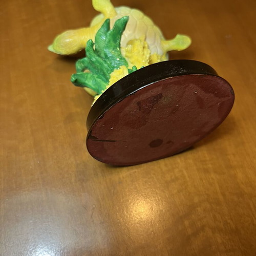 Decorative Sea Turtle Resin Figurine on Coral Base like new