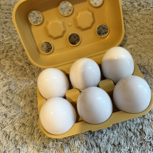 Baby toys set like new with shape matching eggs, house, and rattle gift