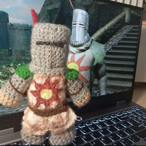 Solaire of Astor Crochet Plushie handmade from Elden Ring