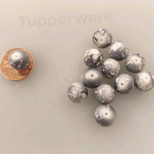 Grey and white beads like new