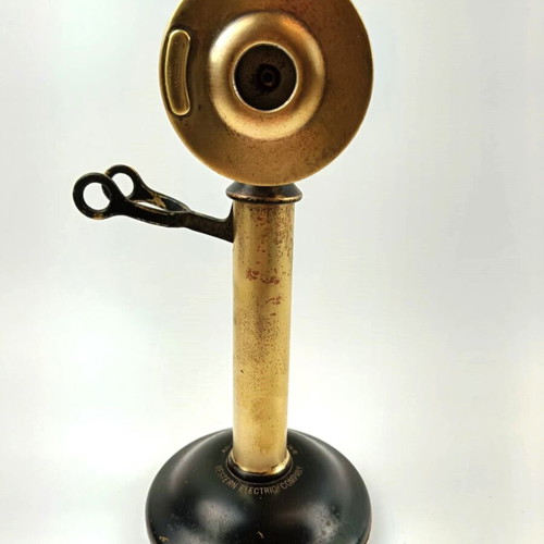 Western Electric brass telephone base used, early 20th century