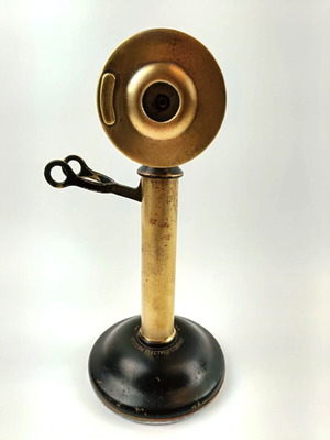 Western Electric brass telephone base used, early 20th century