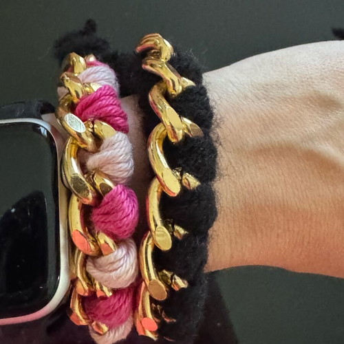 Handmade bracelets new in black and pink colors