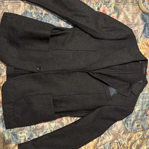 Men's wool jacket like new, size 48, black and blue