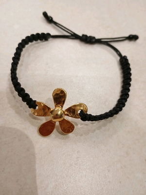 Macrame bracelet handmade adjustable, black, new