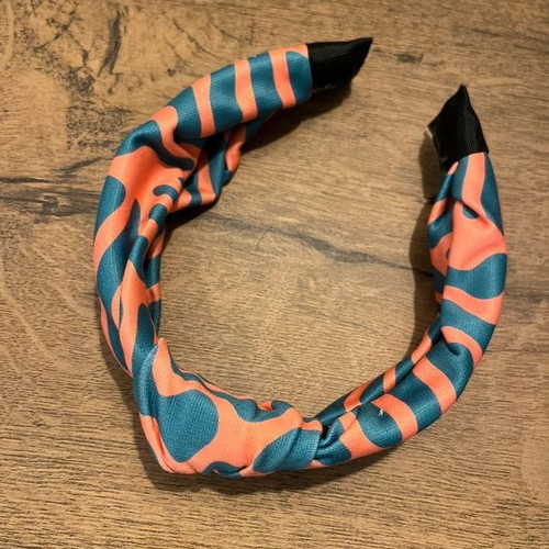 Handmade hairband new, green and orange