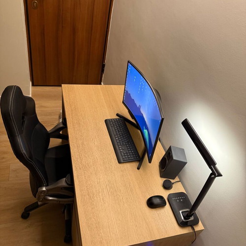 Malm Work Desk beige like new with drawer and cabinet