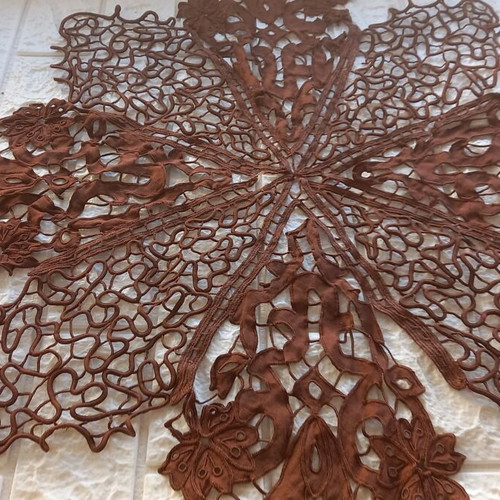 Handmade Lace Lasé Embroidery Used, Diameter 70 cm