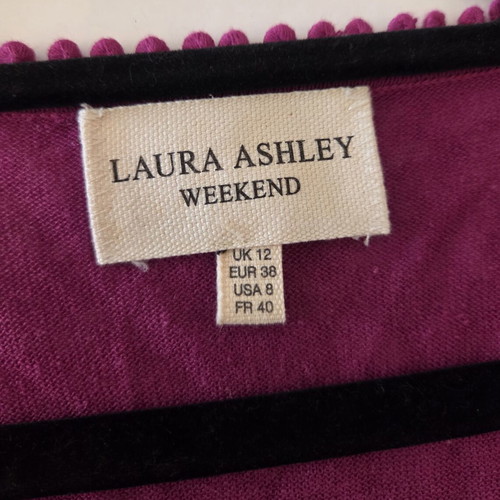 Laura Ashley Weekend Purple Knit Tie Front Cardigan like new