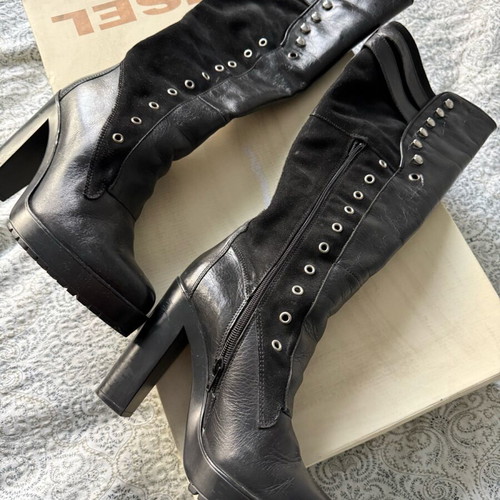 Diesel leather boots like new, size 39, black