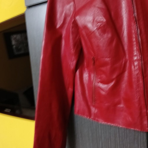 Leather jacket Trafaluc red size 38 like new