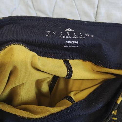 Adidas Climalite leggings, size small, black and yellow